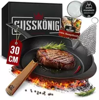 Usorteret Gusskönig keptuvė – kūrenama ketaus keptuvė 30 cm