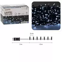 Kalėdinės LED girliandos, 100 LED, šaltai balta šviesa, 5 m
