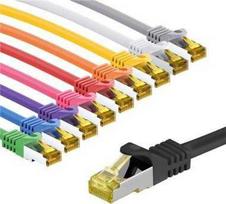 Goobay RJ45 CAT 6A S/FTP (PiMF) pataisinis kabelis, 500 MHz, su CAT 7 neapdorotais kabeliais, 3 m, 10 spalvų rinkinys