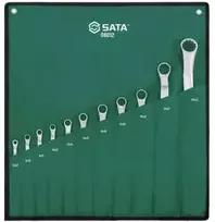 SATA 11 dalių lankstytų žiedinių veržliarakčių rinkinys 40° su dėklu (ST08012_XX)