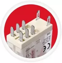 RELPOL Relė rinkinys 8A 2 C/O 230VAC, kištukinė relė su lizdu ir LED Push-in gnybtais