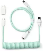 Keychron spiralinis aviator kabelis 8K, mėtų spalvos, 176 m, 1 vnt., spiralinis, pintas, USB Type-C, aviator