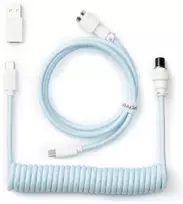 Keychron Spiralinis aviatoriaus kabelis 8K, šviesiai mėlynas, 176 m, 1 vnt., spiralinis, pintas, USB Type-C, aviatoriaus