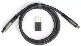 Keychron Dvigubo apvalkalo Geek kabelis 8K, 1 m, USB C, USB C, 0,48Gbit/s, juodas