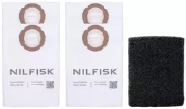 4 flisinės dulkių siurblio maišeliai, skirti Nilfisk Multi I 16 ir 20