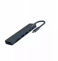 HUB USB Jcpal Linx USB-C 7in1 - USB-C adapteris (2 x USB-A 3.0 / USB-C 3.1 / HDMI 60Hz / micro/SD kortelių skaitytuvas / PD 100W) indigo (JCP6365)