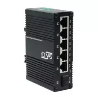 Šakotuvas Switch Exsys EX-62030MPoE-SFP 5+1 prievadų pramoninis mini Gigabit SFP PoE+ komutatorius, valdomas per WWW sąsają