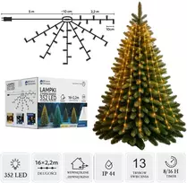 LED girlianda su žiedu, 16 × 2,2 m, 352 LED, šiltai balta