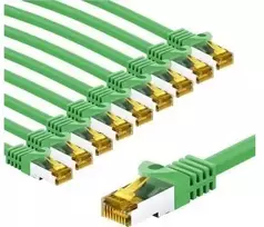 Goobay RJ45 kabelis kryžminis CAT 6A S/FTP (PiMF), 500 MHz, su CAT 7 kabeliu neapdorotu, 3 m, žalia, rinkinys 10 - Kabelio ilgis 3 m