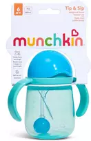 MUNCHKIN mokomasis puodelis su šiaudeliu TIP & SIP, mėlynas, 6 mėn+, 207 ml, 90646P