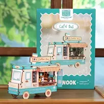 KNYGA Café Bus „pasidaryk pats“ miniatiūrinė knygų lentynos dekoracija