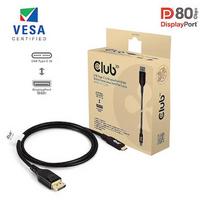 Club3D USB-C to DisplayPort 2.1 DP80 VESA Certified Bidirectional Cable, 1m CAC-1559