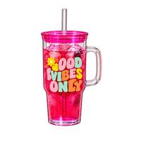 Puodelis su šiaudeliu, 650 ml