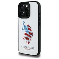US Polo USHCP15XPUSH iPhone 15 Pro Max 6.7" white/white Leather Big DH American Flag