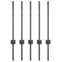 vidaXL Įmontuotas tvoros stulpas 5 vnt. Pilka 100 cm