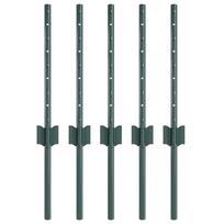 vidaXL Įmontuotas tvoros stulpas 5 vnt. Žalia 80 cm
