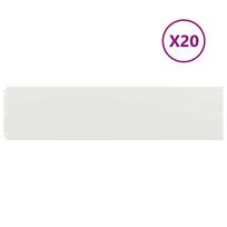 vidaXL vejos apvadai 20 vnt balti 25x103 cm šaltai valcuotas plienas