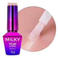 Top Milky MollyNails – pieniškas no wipe nagų topas Milky Nude, HEMA/Di-HEMA Free, 10 g