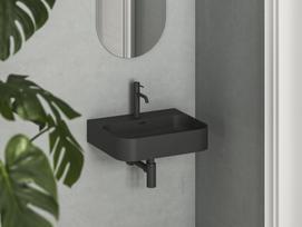 Praustuvas Ravak Ceramic Slim Wall R 55 N, pakabinamas, juodas matinis