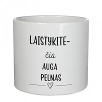 Keramikinis vazonas "Laistykite - čia auga pelnas"