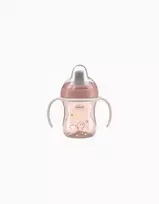 Mokomasis puodelis Chicco Training Cup su snapeliu, rožinis, 200 ml