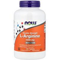 NOW Foods, L-argininas, dvigubo stiprumo, 1000 mg, 120 tablečių