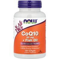 NOW Foods, CoQ10 + žuvų taukai, 120 minkštųjų kapsulių