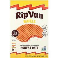 Rip Van Wafels, Karamele įdaryti Stroopwafeliai, medaus ir avižų, 4 pakeliai po 33 g