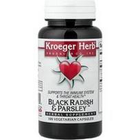 Kroeger Herb Co, Juodieji ridikai ir petražolės™, 100 vegetariškų kapsulių