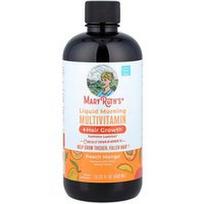 MaryRuth's, Skystas rytinis multivitaminas + plaukų augimą skatinantis preparatas, persikų ir mangų, 450 ml