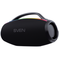 2.1 portable speaker SVEN PS-399, black, power output 50+2x25W (RMS), Auracast, Waterproof (IPx5), TWS, Bluetooth, USB, lithium