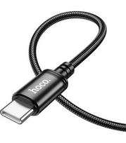 Juodas USB-C - USB-C 60W 3A 100cm laidas "Hoco X89"