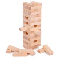 Medinis Jenga žaidimas su krūvelėmis, natūrali spalva, pramoga visai šeimai