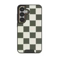 Retro Grid - Samsung Galaxy S25 Plus Case, Elite Dark (Magnetic) / Gold