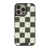 Retro Grid - iPhone 16 Pro Case, Elite Dark (MagSafe) / Gold
