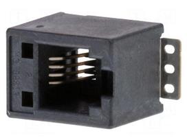 Connector: RJ9 | socket | PIN: 4 | straight | SMT | copper alloy | 4p4c