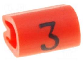 Markers for cables and wires | Label symbol: 3 | 2.5÷4mm | PVC