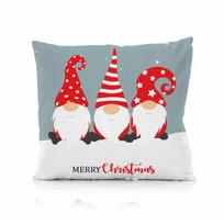 Kalėdinis pagalvėlės užvalkalas Merry Christmas – Holly Jolly, 45x45 cm, pilkas, Christmas Decorative Pillowcase 45x45 cm Grey with Gnomes Merry Christmas – Holly Jolly