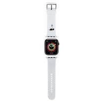 Universali kišenė telefono korpusui Karl Lagerfeld - Karl Lagerfeld 3D Rubber Karl Head strap for Apple Watch 42/44/45/49mm - white