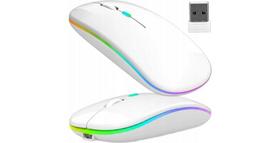 Belaidė lazerinė pelė su įkraunama baterija ergonomiška, white