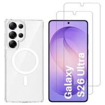 Korpusas su magnetiniu žiedu Samsung Galaxy S26 ULTRA ir 2 grūdinto stiklo ekrano apsaugos plėvelė Phonillico®