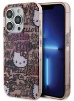 Nugarėlės dėklai Hello Kitty Apple iPhone 15 Pro 6.1 hardcase IML Tags Graffiti Pink