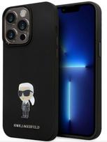 Nugarėlės dėklai Karl Lagerfeld Apple iPhone 15 Pro Max Liquid Silicone Metal Ikonik Case Black