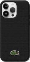 Nugarėlės dėklai Lacoste Apple iPhone 15 HC MAGSAFE ICONIC PETIT PIQUE PU WOVEN LOGO Black