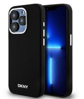 Nugarėlės dėklai DKNY Apple iPhone 15 Pro 6.1 hardcase Liquid Silicone Small Metal Logo MagSafe Black