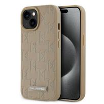 Nugarėlės dėklai Karl Lagerfeld Apple Karl Lagerfeld PU Leather Monogram Metal Logo MagSafe Case for iPhone 15 Beige