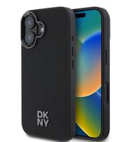 Nugarėlės dėklai DKNY Apple iPhone 16 PU Leather Stack Logo Magsafe Case Black