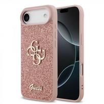 Nugarėlės dėklai Guess Apple iPhone 17 Air PU Fixed Glitter 4G Metal Logo Case Pink