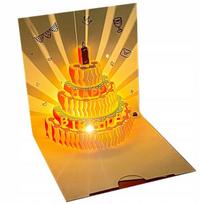 GIMTADIENIO ATVIRUKAS GRAŽUS GROJANTIS MELODIJOS ŠVIESOS TORTAS LED Magiškas Švytintis, 15,3 × 15,3 cm