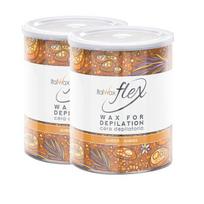 Vaškas plaukų šalinimui Italwax TIN LIPO WAX FLEX Amber, 800g x2
